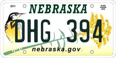 NE license plate DHG394