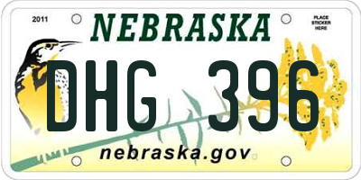 NE license plate DHG396
