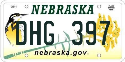 NE license plate DHG397