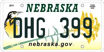 NE license plate DHG399