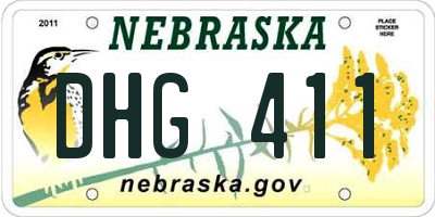 NE license plate DHG411
