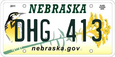 NE license plate DHG413