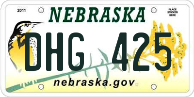 NE license plate DHG425