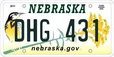 NE license plate DHG431