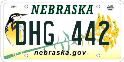 NE license plate DHG442