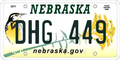 NE license plate DHG449