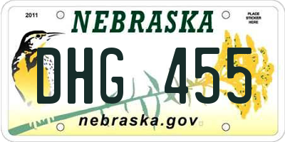NE license plate DHG455