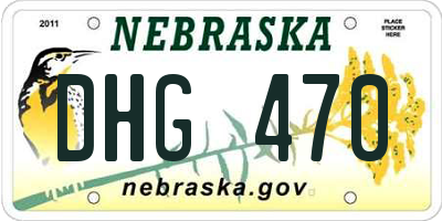 NE license plate DHG470
