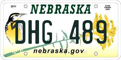 NE license plate DHG489