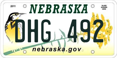 NE license plate DHG492