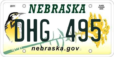 NE license plate DHG495