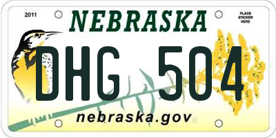NE license plate DHG504