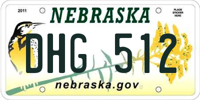 NE license plate DHG512
