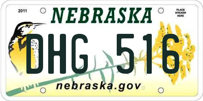 NE license plate DHG516