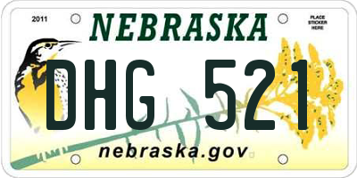 NE license plate DHG521