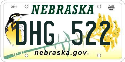 NE license plate DHG522