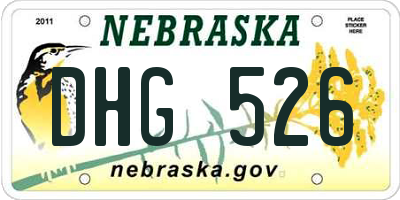 NE license plate DHG526