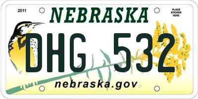 NE license plate DHG532