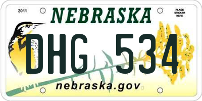 NE license plate DHG534