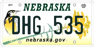 NE license plate DHG535
