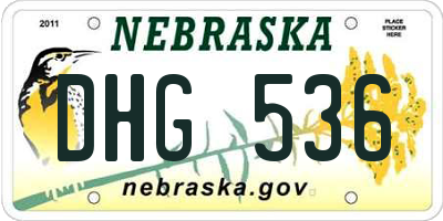 NE license plate DHG536
