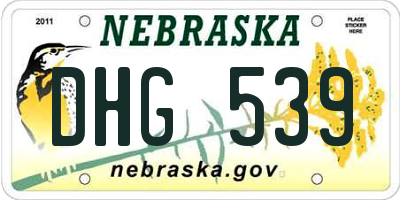 NE license plate DHG539