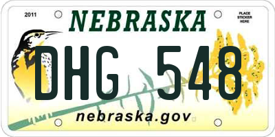 NE license plate DHG548