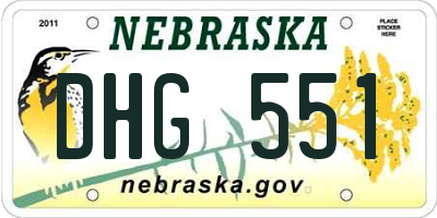 NE license plate DHG551