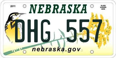 NE license plate DHG557
