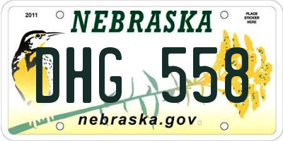 NE license plate DHG558