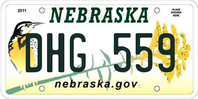 NE license plate DHG559