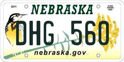 NE license plate DHG560