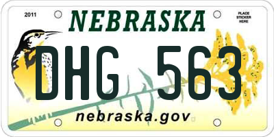 NE license plate DHG563