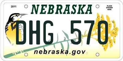 NE license plate DHG570