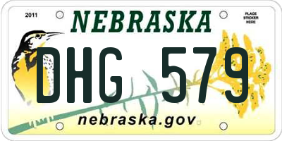 NE license plate DHG579