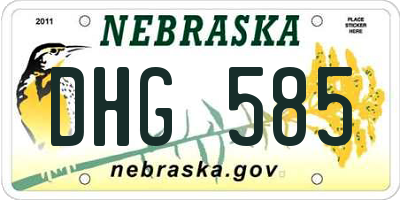 NE license plate DHG585