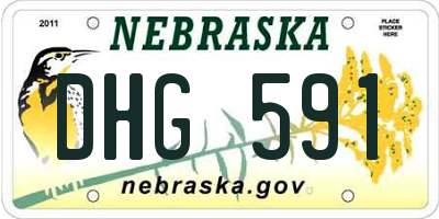 NE license plate DHG591