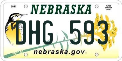 NE license plate DHG593