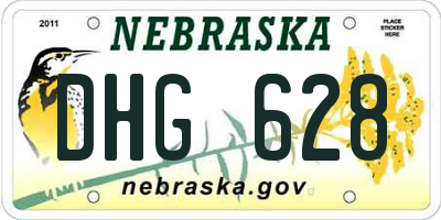 NE license plate DHG628
