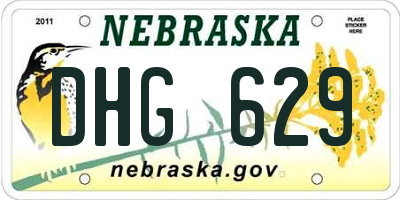 NE license plate DHG629