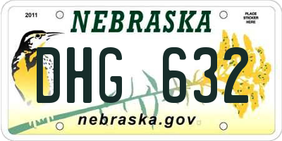 NE license plate DHG632