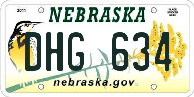NE license plate DHG634