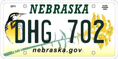 NE license plate DHG702