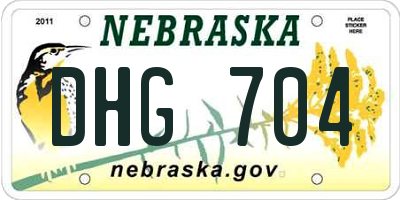 NE license plate DHG704