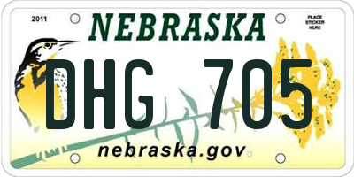 NE license plate DHG705
