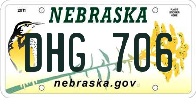 NE license plate DHG706
