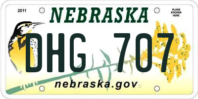 NE license plate DHG707