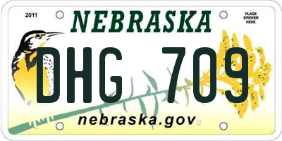 NE license plate DHG709