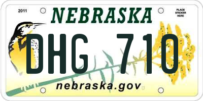 NE license plate DHG710