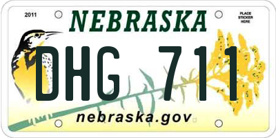 NE license plate DHG711